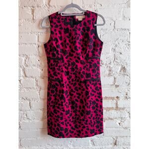 Michael Michael Kors Pink Leopard Print Sleeveless Sheath Dress Women’s Size 4